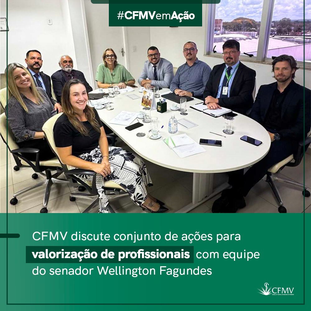 CFMV discute conjunto de ações para valorização de profissionais com equipe do senador Wellington Fagundes.