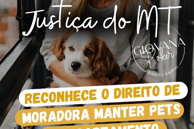 Justiça do MT reconhece o direito de moradora manter Pets no apartamento.