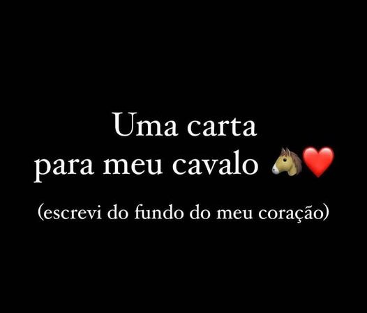 Uma Carta para meu Cavalo.