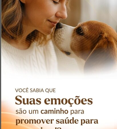 🐾 Você já percebeu que seu animal muda de comportamento ou adoece quando você não está bem emocionalmente?