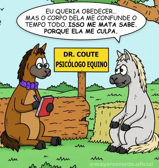 Eu sei que esse cavalo estava precisando de um psicólogo faz tempo.
