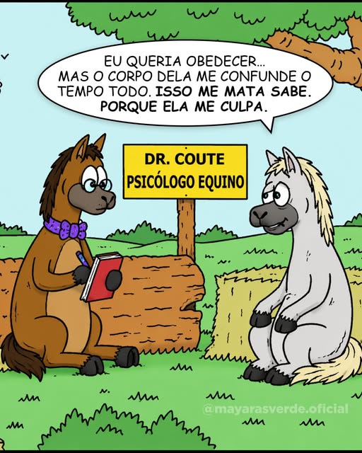 Eu sei que esse cavalo estava precisando de um psicólogo faz tempo.