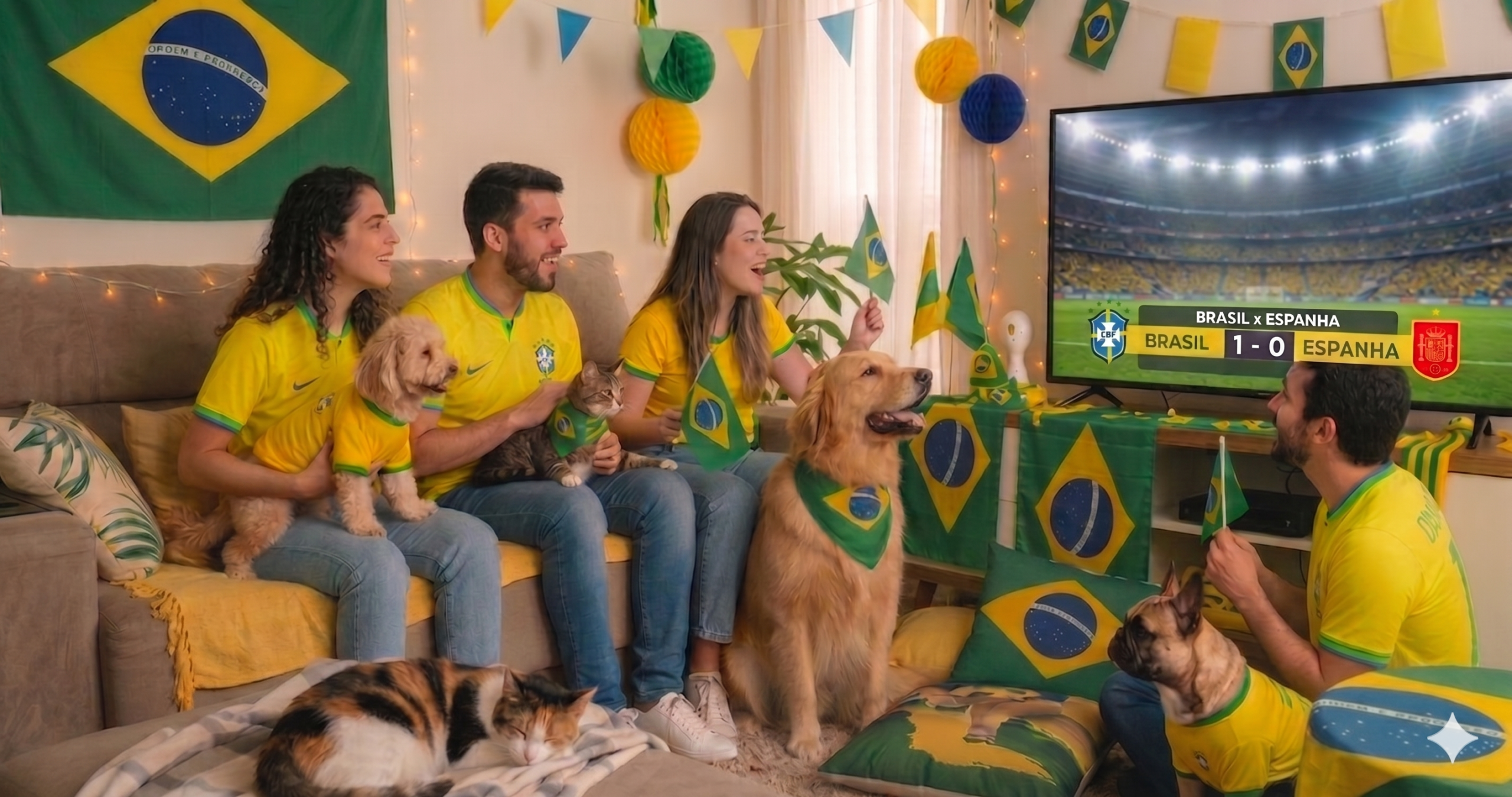 Copa do Mundo dos pets: como proteger cães e gatos durante jogos e comemorações em casa.