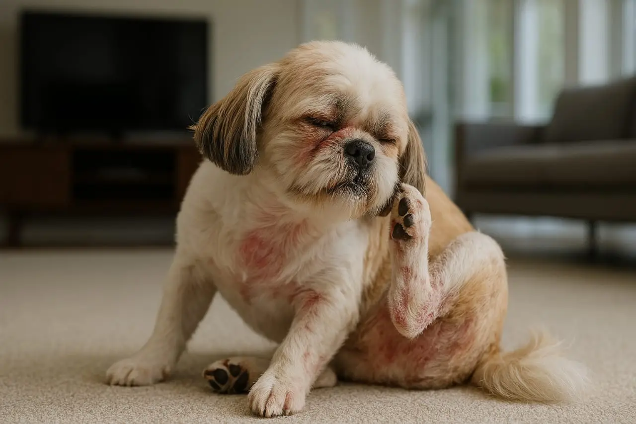 Pequenos ajustes na rotina doméstica ajudam a minimizar crises de dermatite atópica em cães.
