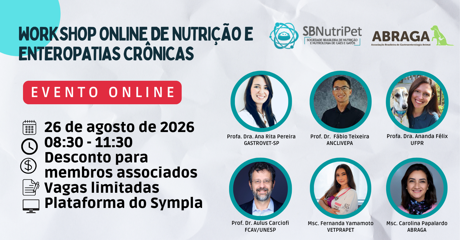WORKSHOP ONLINE DE NUTRIÇÃO E ENTEROPATIAS CRÔNICAS.