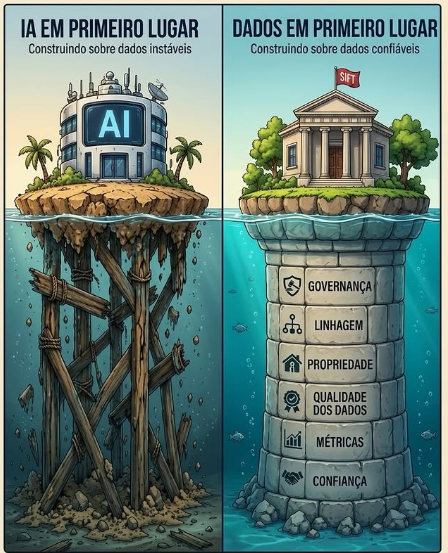 A ilusão do topo nos faz esquecer a importância da base. 🏛️🌊